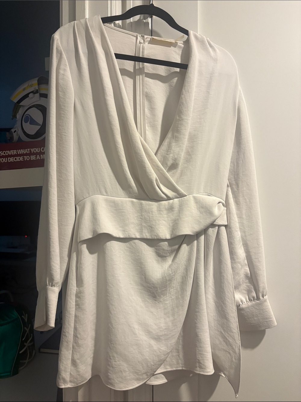 Ramy Brook White Long-Sleeve Mini Dress